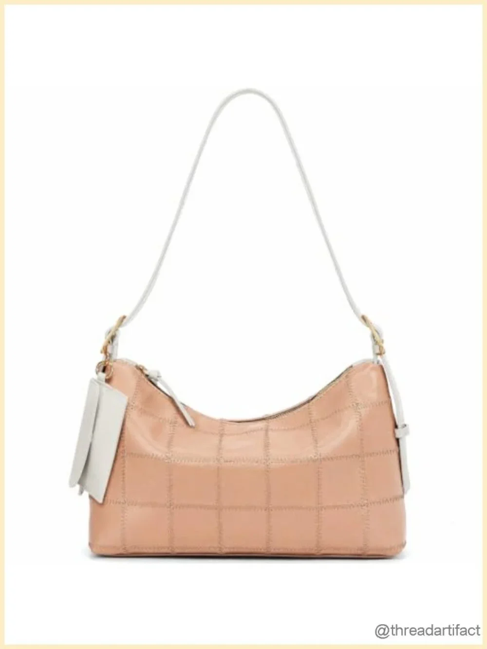 Classic Checkered Hobo Bag with Adjustable Strap Vegan Leather